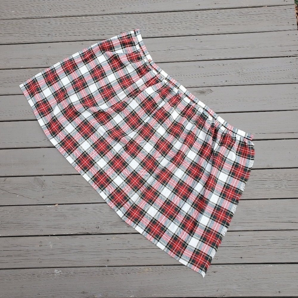 Vintage 90s y2k Bratz School Girl Wool Kilt Tartan Christmas Plaid Wrap Skirt Sm - Picture 5 of 8